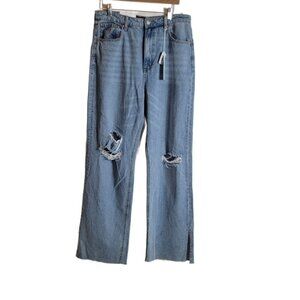 Sanctuary Denim Flashback Wide Leg Distressed Blue Jeans - sz 32